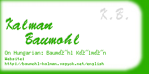 kalman baumohl business card